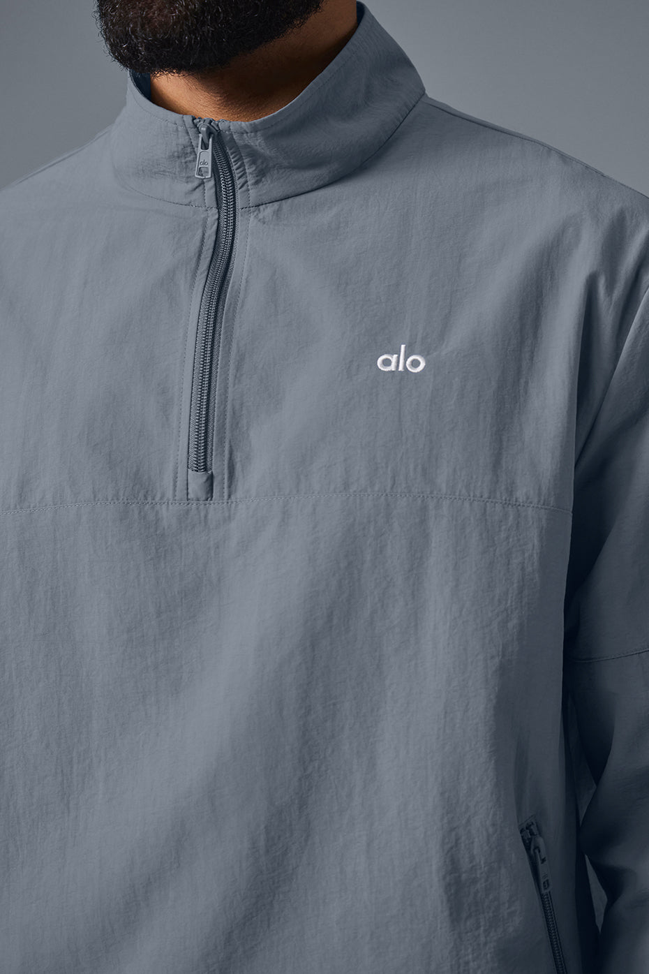 Light Weight Takeaway Track Crew Sweatshirt — Steel Grey