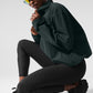 Light Weight Takeaway Track Crew Sweatshirt — Charcoal Green