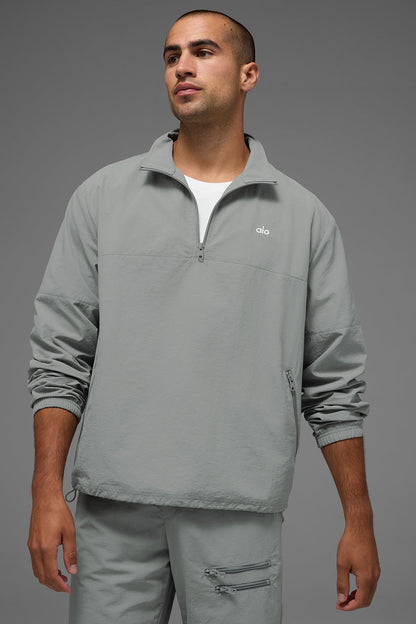 Light Weight Takeaway Track Crew Sweatshirt — Lunar Grey