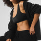 Domain Rib Knit Full Zip Sweater — Black