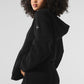 Domain Rib Knit Full Zip Sweater — Black