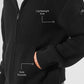Domain Rib Knit Full Zip Sweater — Black