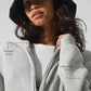 Domain Rib Knit Full Zip Sweater — Athletic Heather Grey