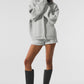 Domain Rib Knit Full Zip Sweater — Athletic Heather Grey
