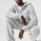 Domain Rib Knit Full Zip Sweater — Athletic Heather Grey