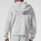 Domain Rib Knit Full Zip Sweater — Athletic Heather Grey