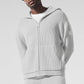 Domain Rib Knit Full Zip Sweater — Athletic Heather Grey