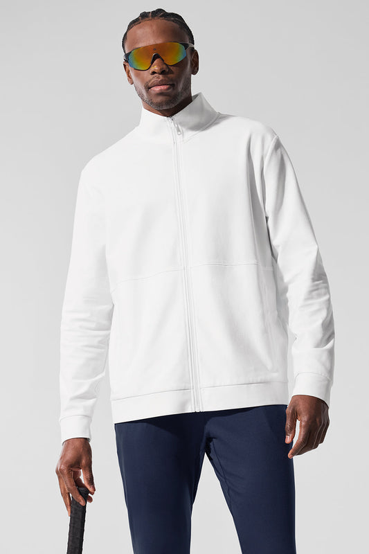 Conquer Max Mock Neck Full Zip — White