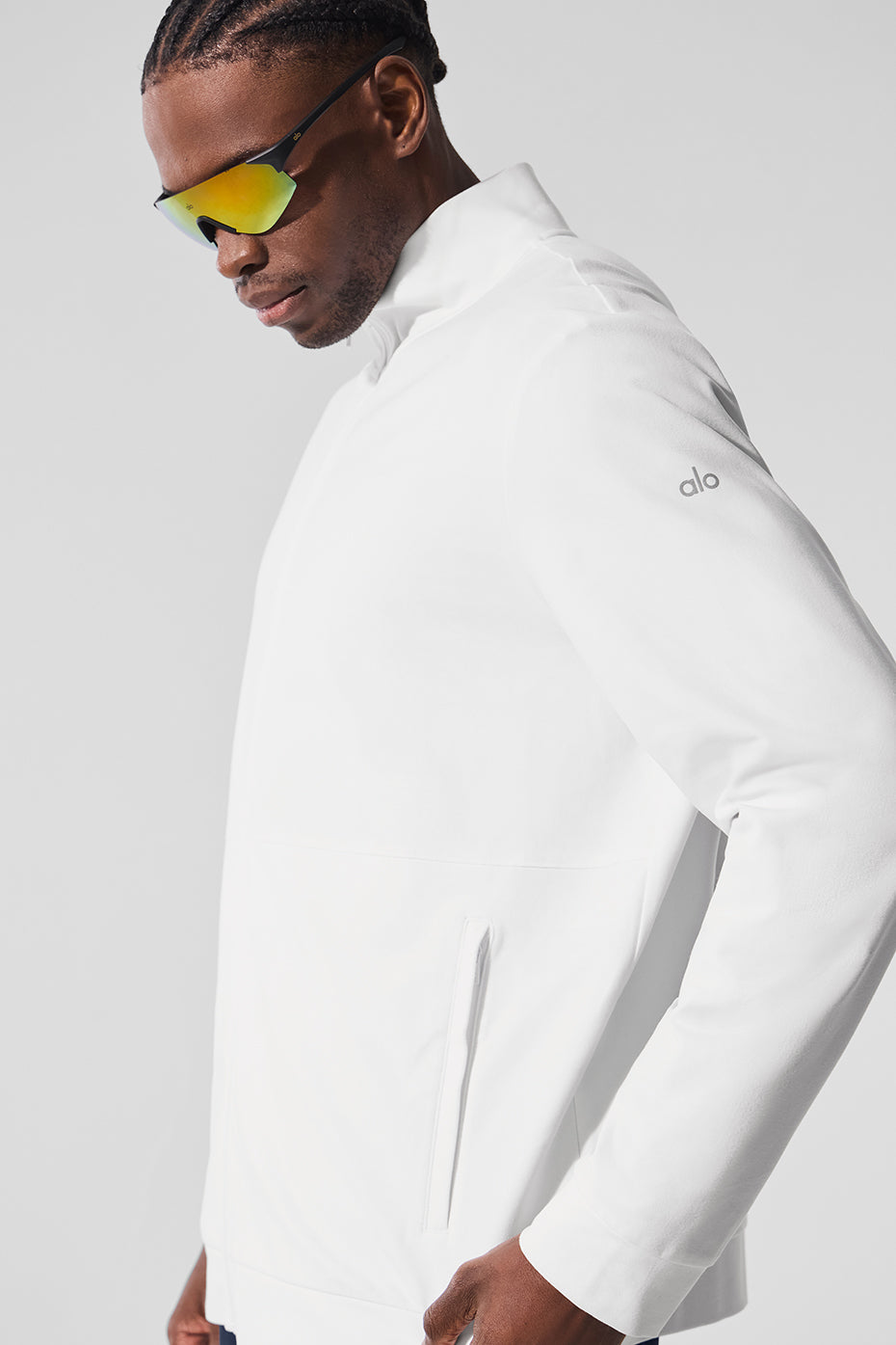Conquer Max Mock Neck Full Zip — White