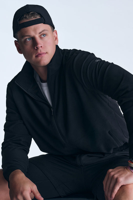 Conquer Max Mock Neck Full Zip — Black