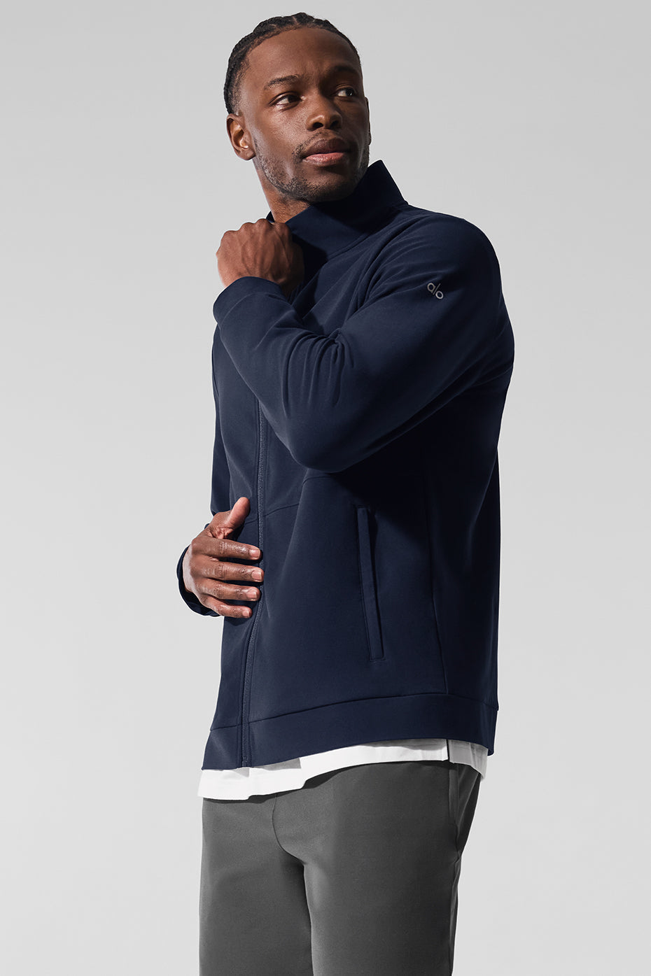 Conquer Max Mock Neck Full Zip — Navy