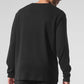 Elevate Waffle Long‑Sleeve Crew — Black