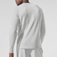 Elevate Waffle Long‑Sleeve Crew — Athletic Heather Grey