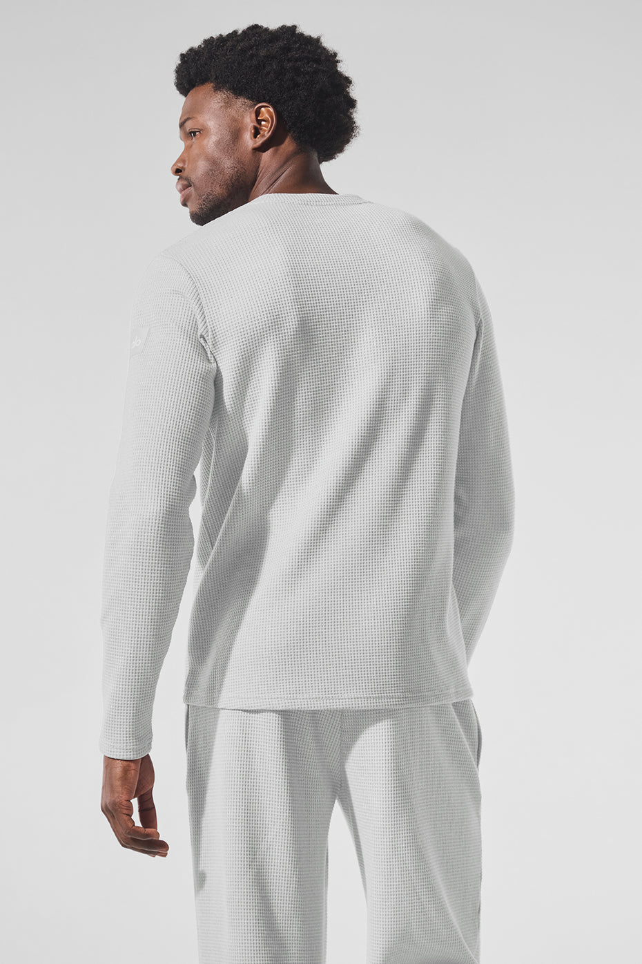 Elevate Waffle Long‑Sleeve Crew — Athletic Heather Grey
