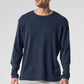 Elevate Waffle Long‑Sleeve Crew — Navy