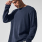 Elevate Waffle Long‑Sleeve Crew — Navy