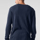 Elevate Waffle Long‑Sleeve Crew — Navy