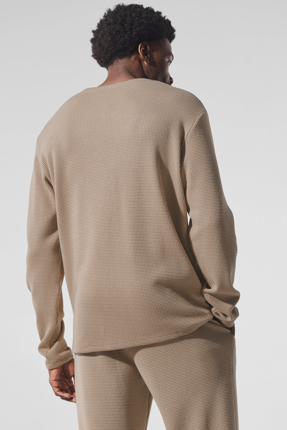Elevate Waffle Long‑Sleeve Crew — Gravel