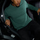 Elevate Waffle Long‑Sleeve Crew — Winter Ivy