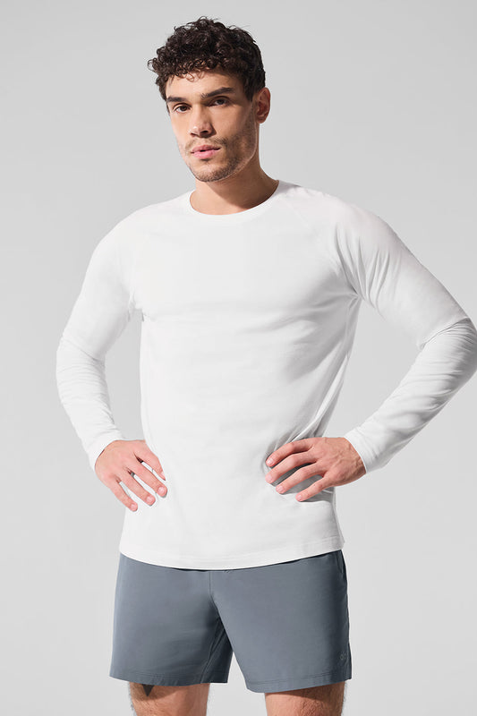 Vapor Crewneck Long‑Sleeve — White