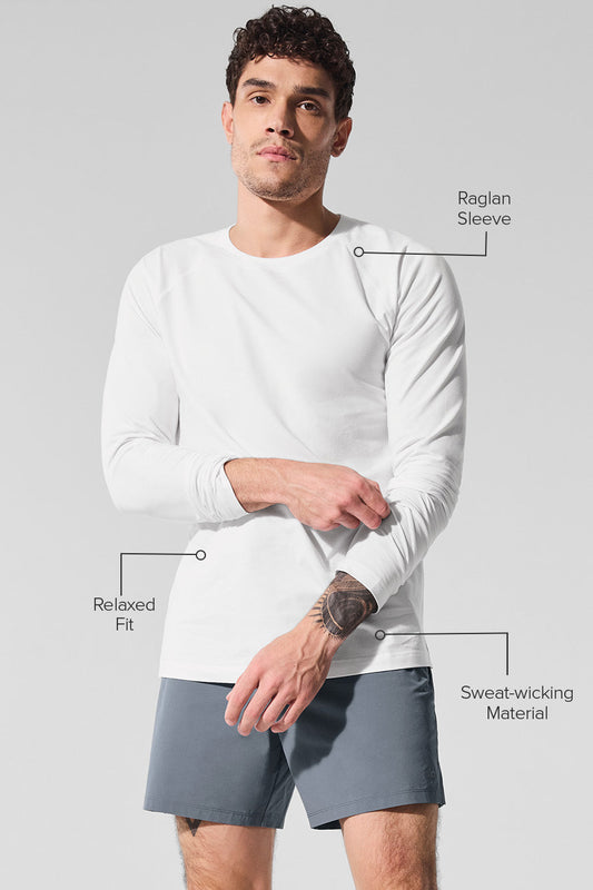 Vapor Crewneck Long‑Sleeve — White