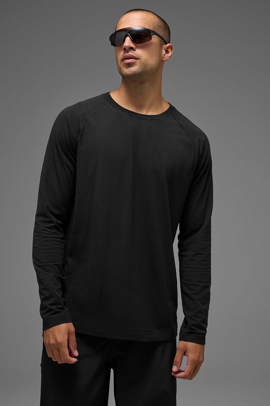 Vapor Crewneck Long‑Sleeve — Black