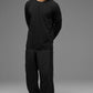 Vapor Crewneck Long‑Sleeve — Black