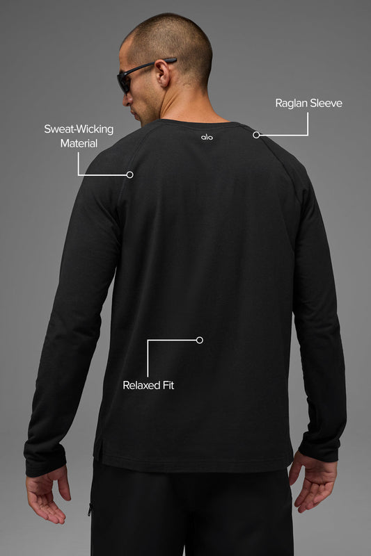 Vapor Crewneck Long‑Sleeve — Black