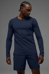 Vapor Crewneck Long‑Sleeve — Navy