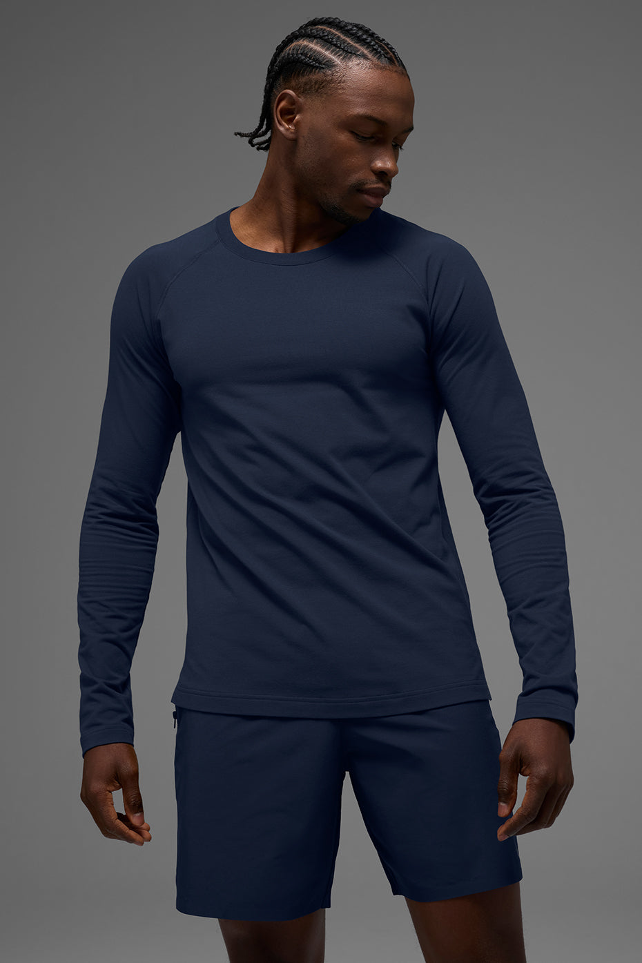 Vapor Crewneck Long‑Sleeve — Navy