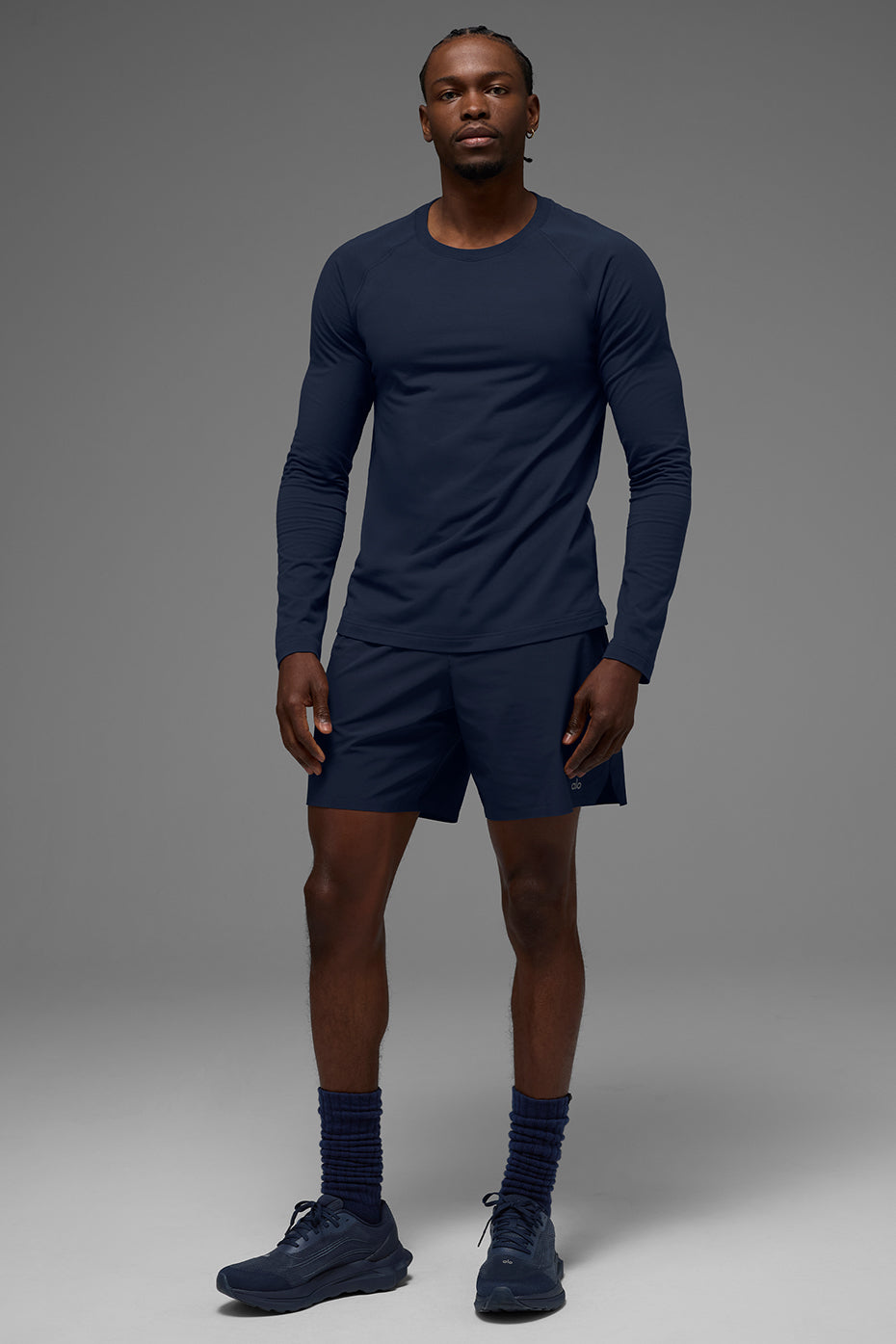Vapor Crewneck Long‑Sleeve — Navy