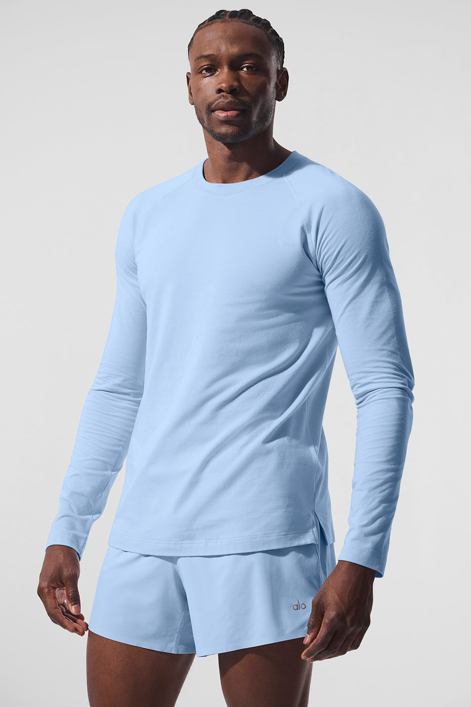 Vapor Crewneck Long‑Sleeve — Seashell Blue