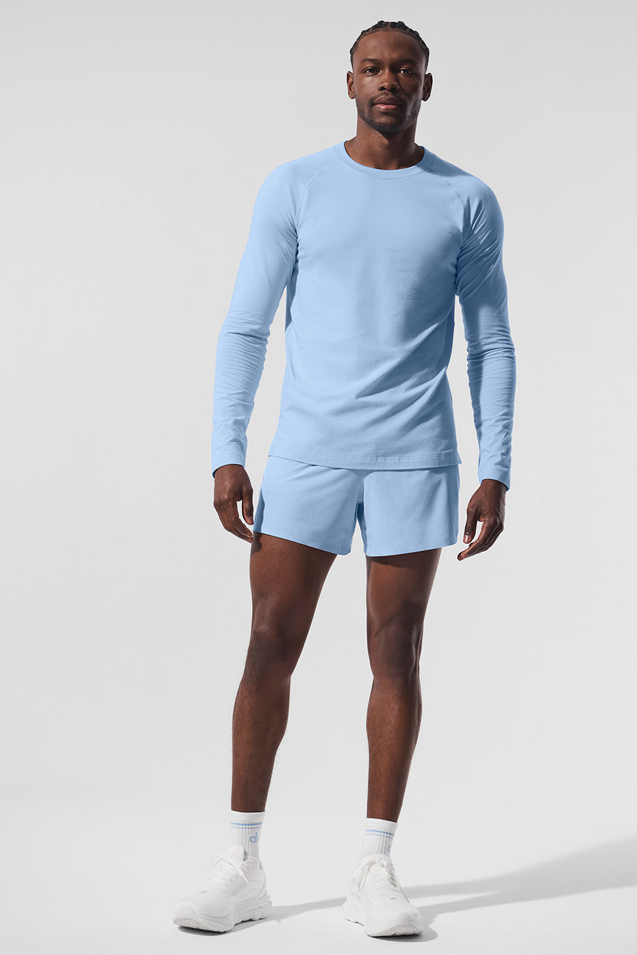 Vapor Crewneck Long‑Sleeve — Seashell Blue