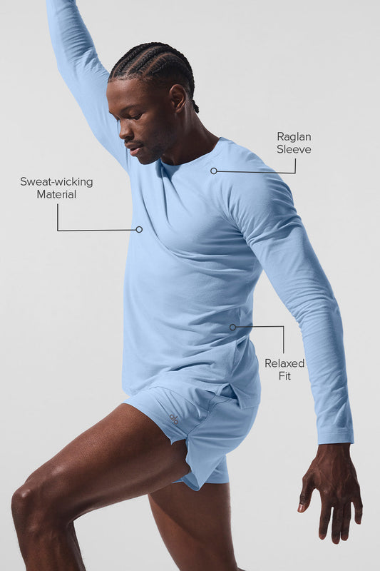 Vapor Crewneck Long‑Sleeve — Seashell Blue