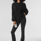 Domain Rib Knit Crew Sweater — Black