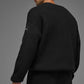 Domain Rib Knit Crew Sweater — Black