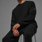 Domain Rib Knit Crew Sweater — Black
