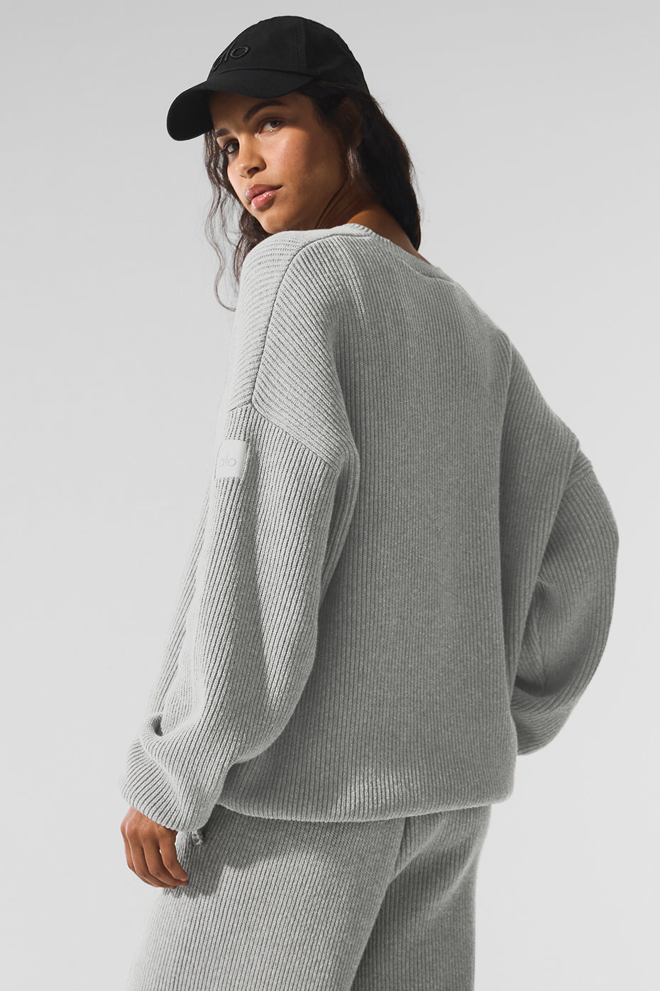 Domain Rib Knit Crew Sweater — Athletic Heather Grey