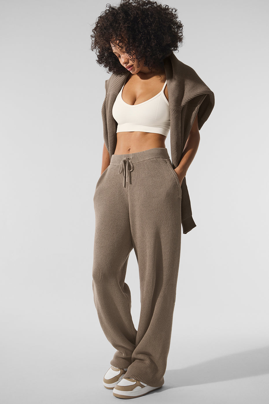 Domain Rib Knit Crew Sweater — Gravel