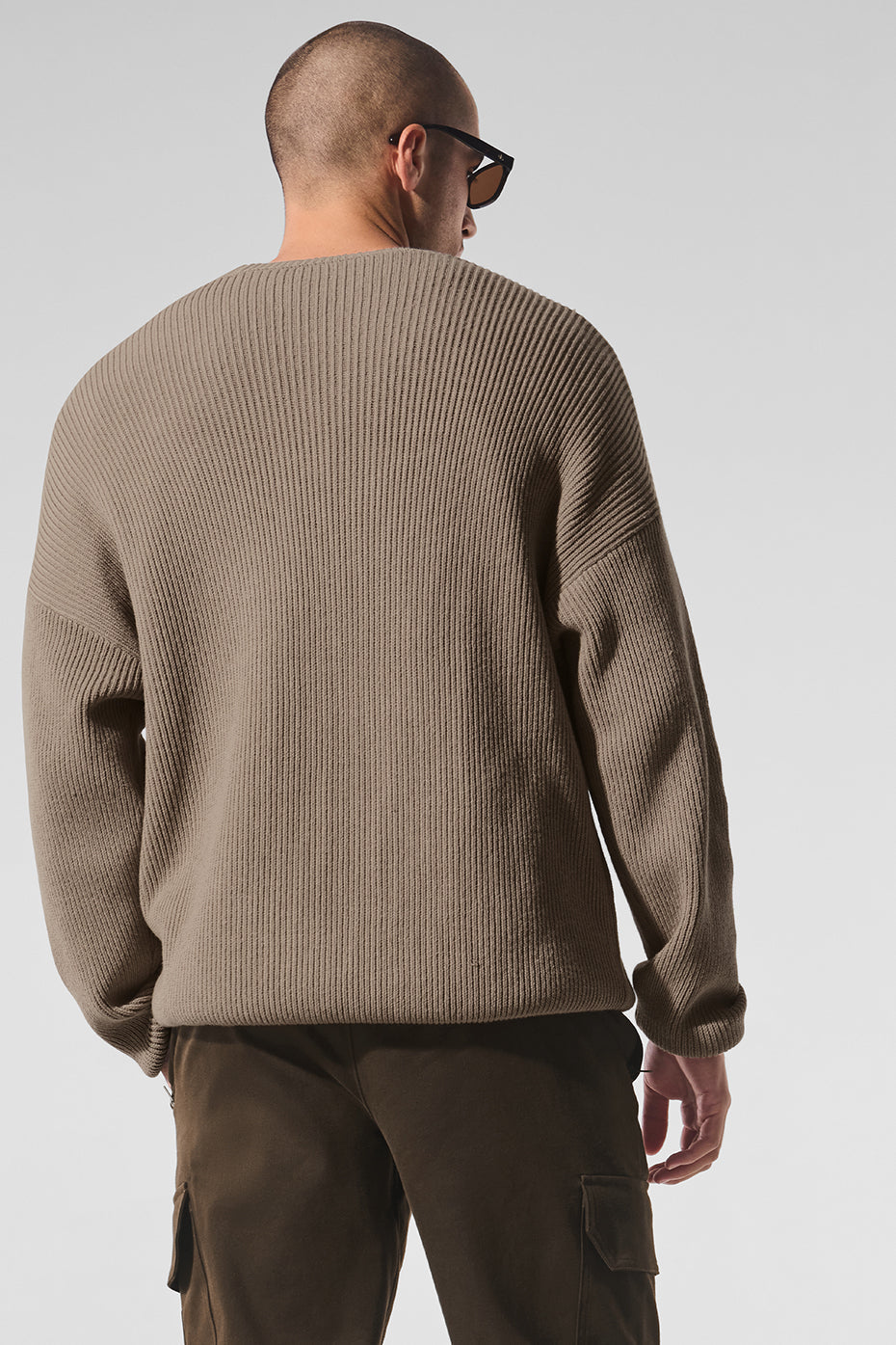 Domain Rib Knit Crew Sweater — Gravel