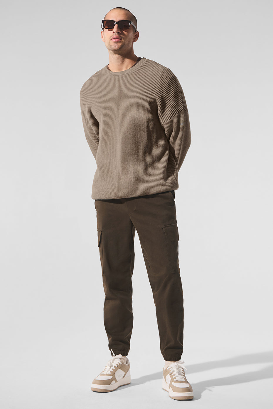 Domain Rib Knit Crew Sweater — Gravel