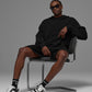 Sports Club Sweater Knit Hooded Sweatshirt — Black