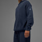 Sports Club Sweater Knit Hooded Sweatshirt — Navy