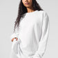 Double Take Long‑Sleeve Crew — White