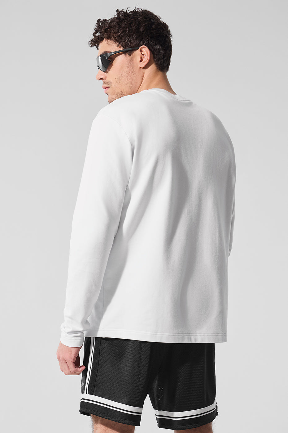 Double Take Long‑Sleeve Crew — White