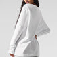 Double Take Long‑Sleeve Crew — White