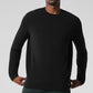 Double Take Long‑Sleeve Crew — Black
