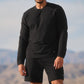 Double Take Long‑Sleeve Crew — Black