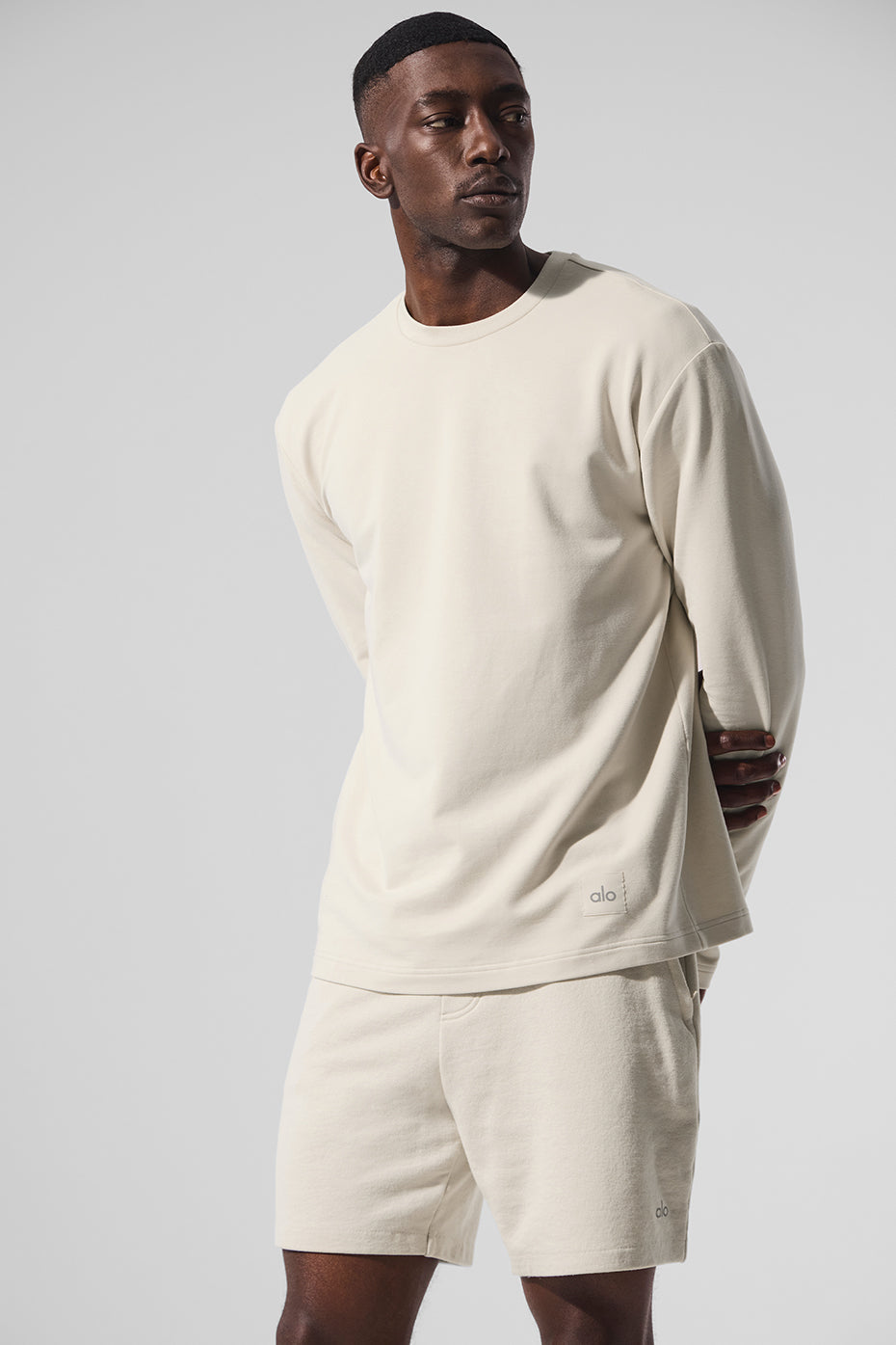 Double Take Long‑Sleeve Crew — Bone