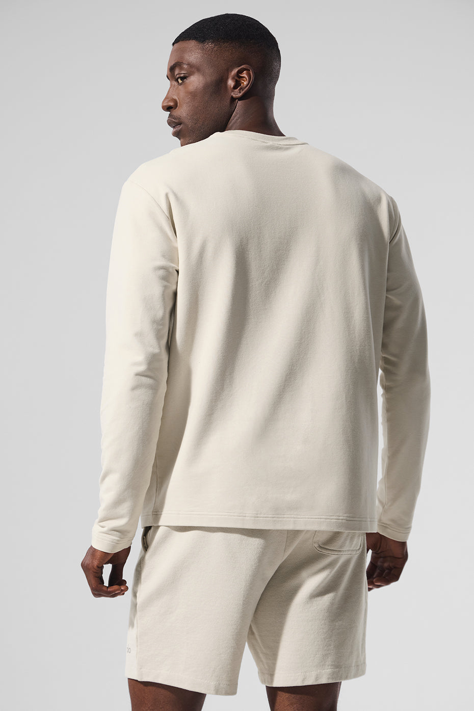 Double Take Long‑Sleeve Crew — Bone